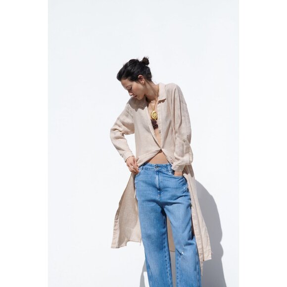 Zara Linen Button Up Tunic - Picture 1 of 13